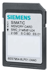 Siemens SIMATIC memory card, 2 GB, designed for industrial automation applications. Model 6ES7954-8LP01-0AA0.